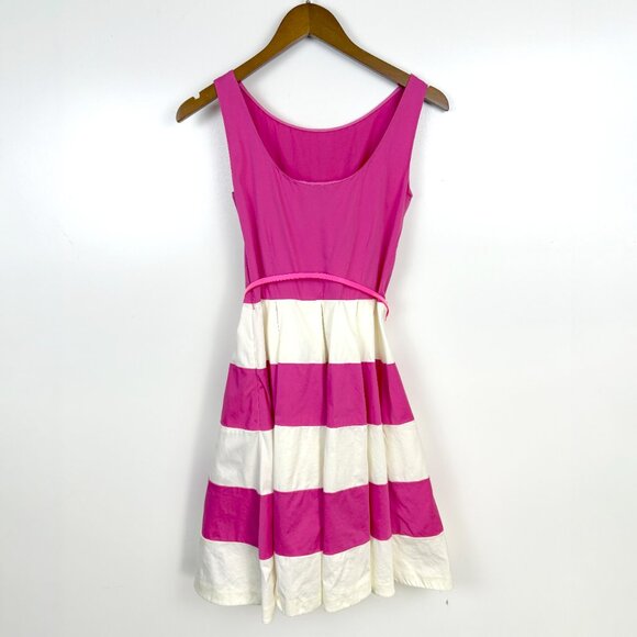 Kate Spade Celina Pink & White Sleeveless Fit & Flare Preppy Dress sz 0 - Picture 3 of 9